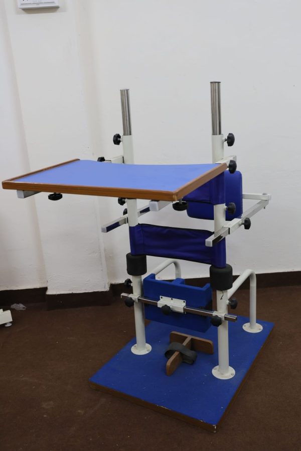 Adjustable Metalic Standing Frame Child with Wooden Base - Image 3