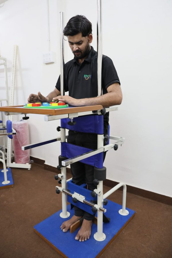 Adjustable Metalic Standing Frame Adult with Wooden Base - Image 3