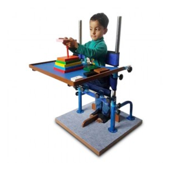 Adjustable Metalic Standing Frame Child with Wooden Base